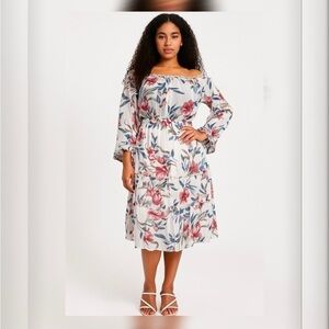Kate and Lily Floral Off Shoulder Tiered Dress Size 10